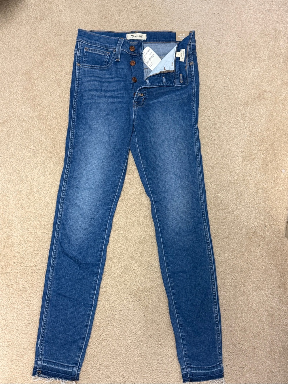NWT Madewell 10” High Rise Skinny Jeans Magic Pockets Size 27